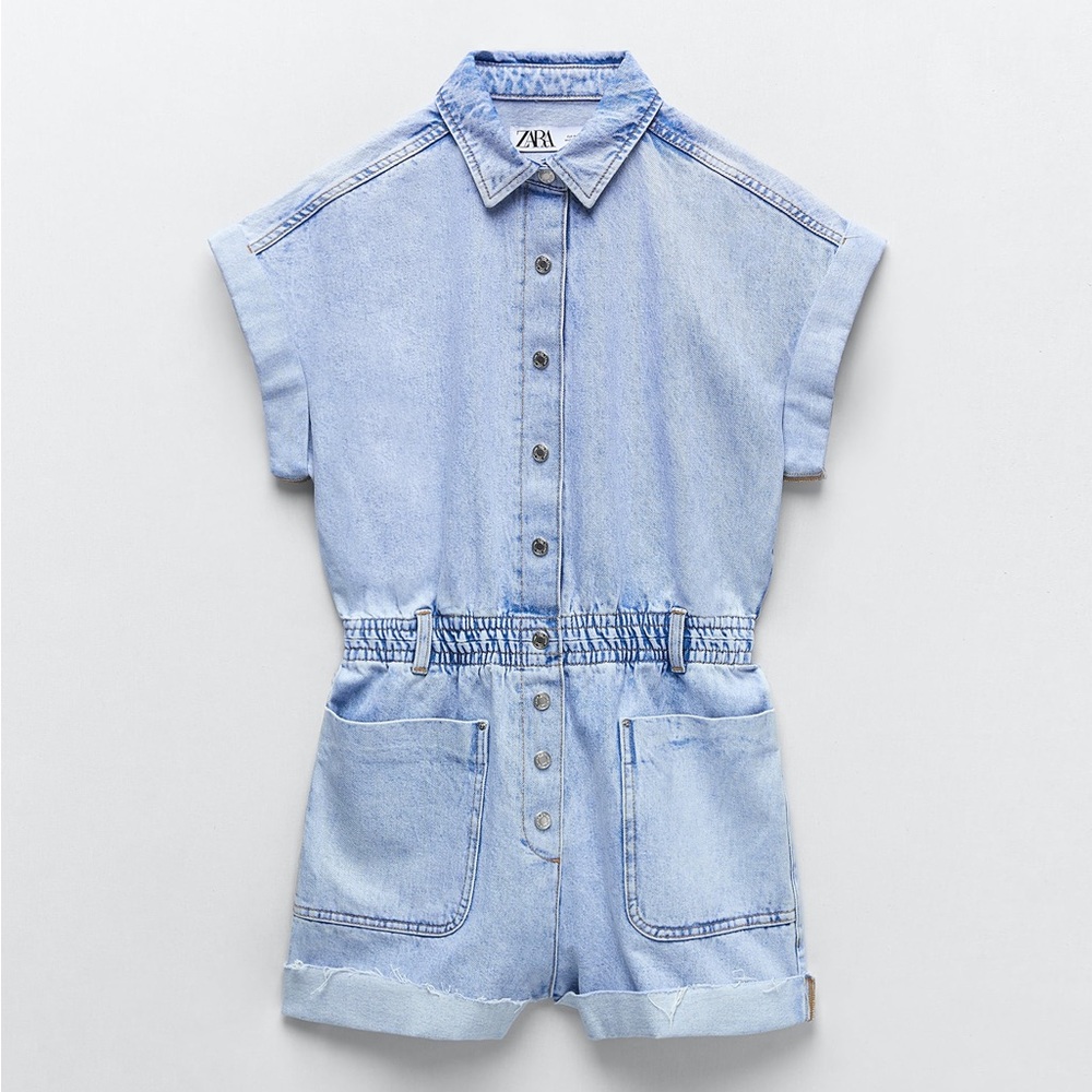 Zara Denim Jumpsuit Light Acid wash finish XS